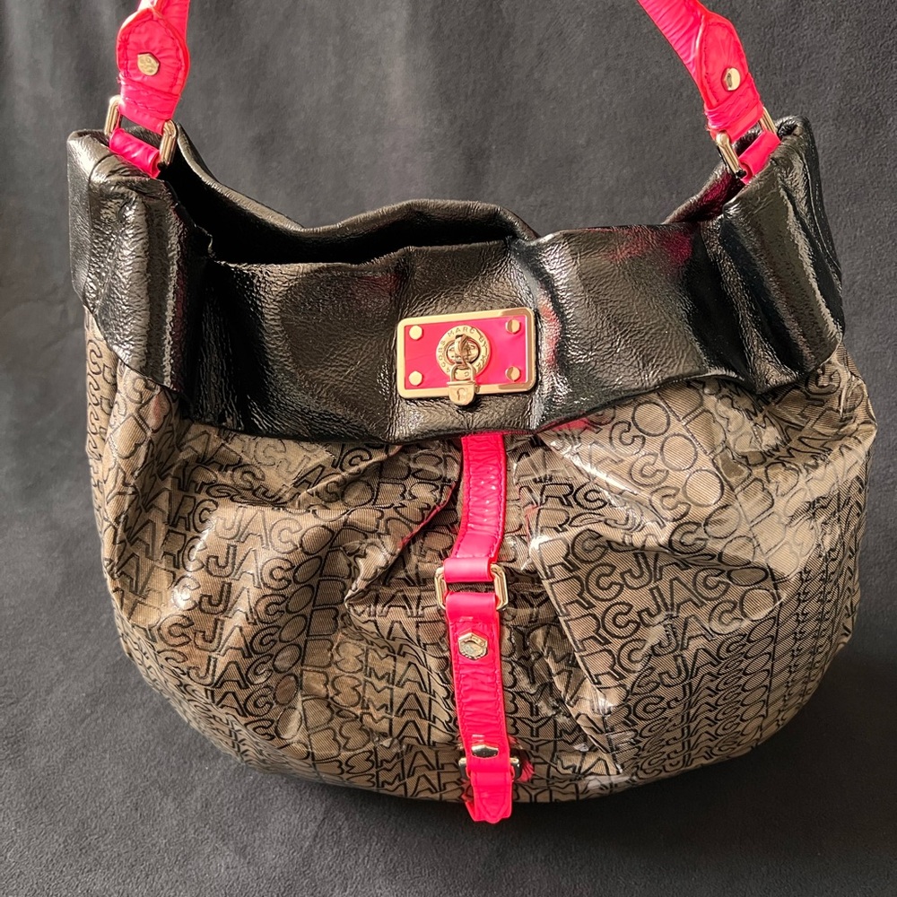 Marc Jacobs Black and Pink Hobo Bag